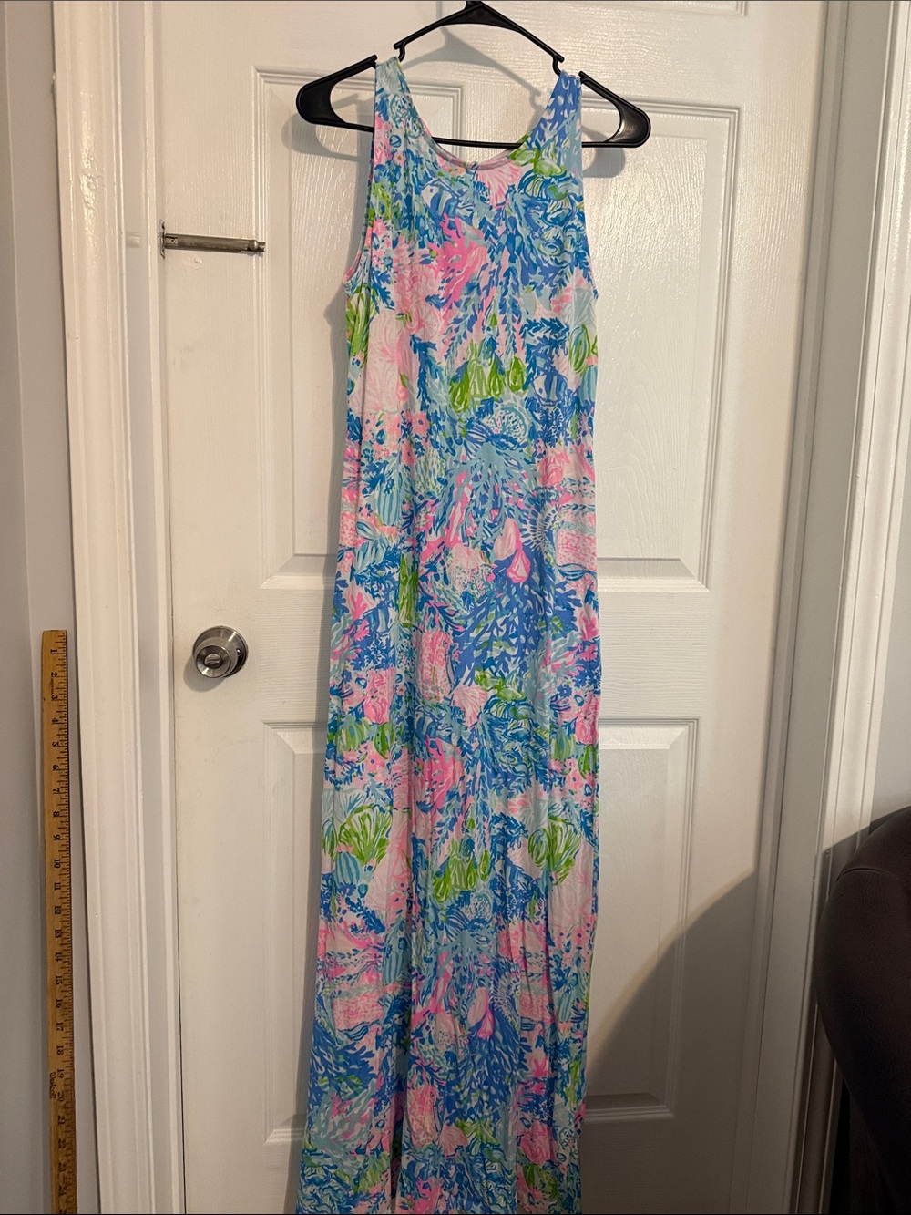 Lilly Pulitzer Sleeveless Floral Maxi One-Piece in Pink, Blue & Green size xs